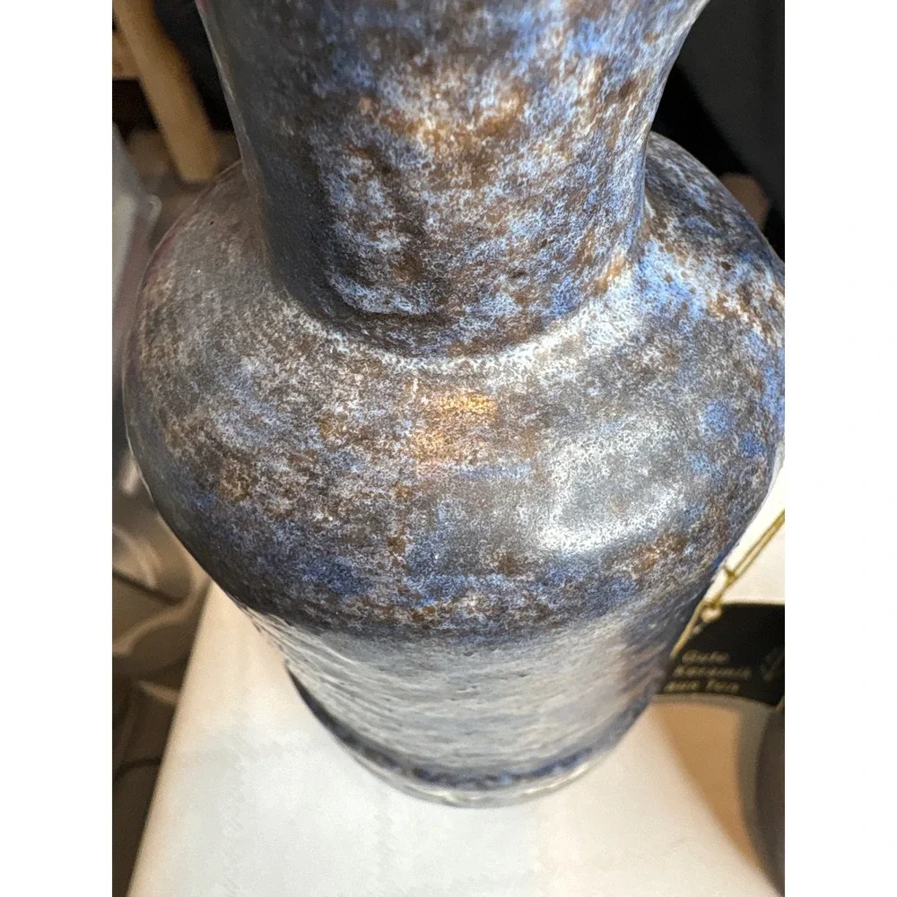 Vintage Steuler Keramik 1960's West German Blue Stoneware Pottery Jug Set MCM‎